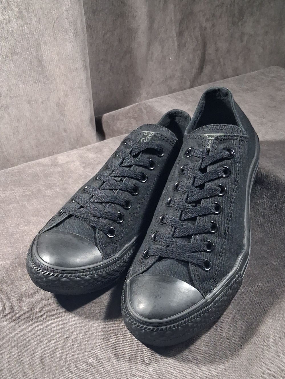 Converse Chuck Taylor All Star Ox Low Mono Black Lace Up Sneakers VG- US 9.5